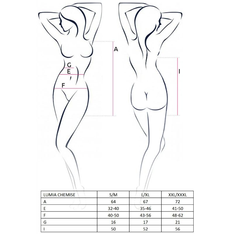 PASSION - WOMAN LUMIA CHEMISE BLACK SIZE L/XL - Image 5