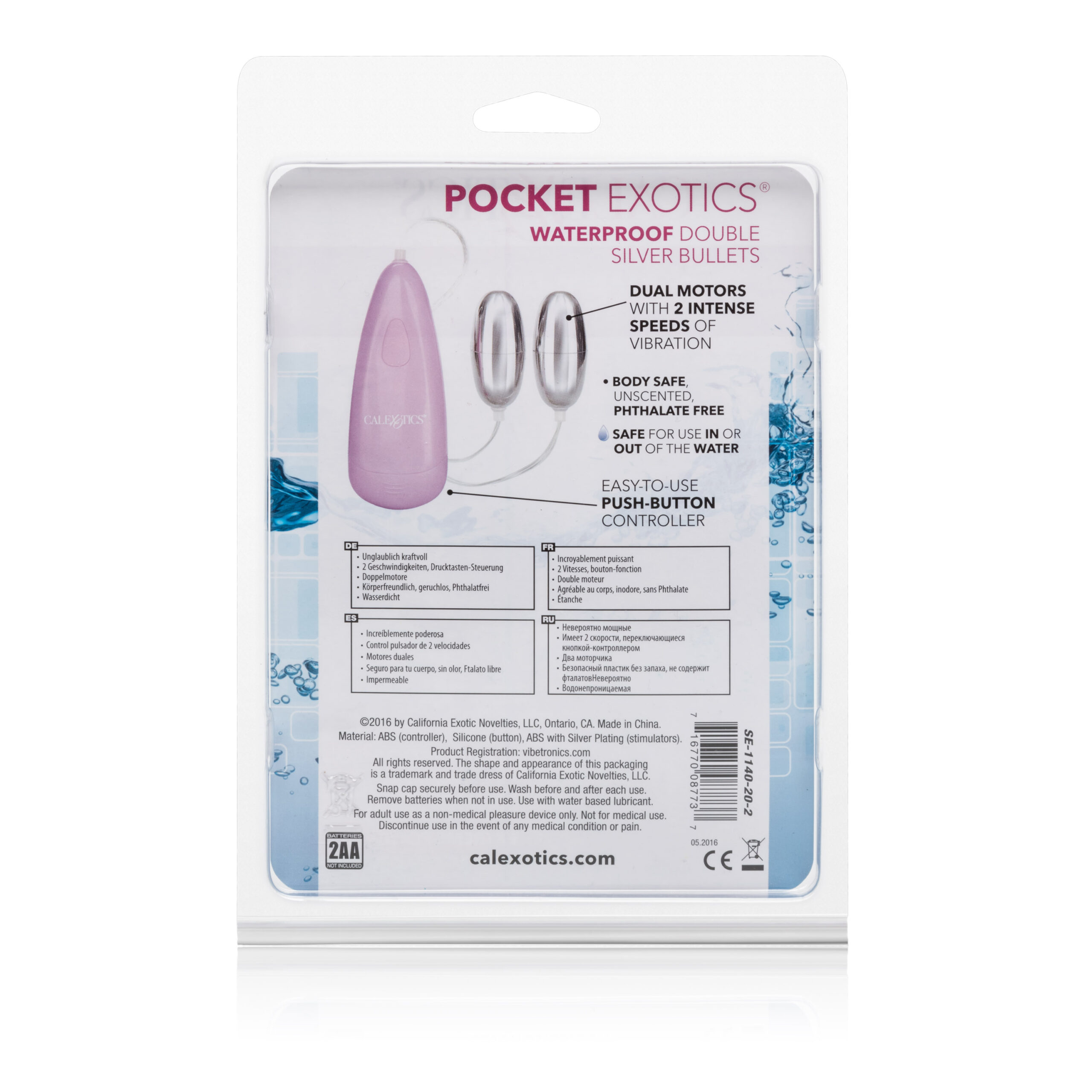 Pocket Exotics Waterproof Double Silver Bullets - Pink - Image 2