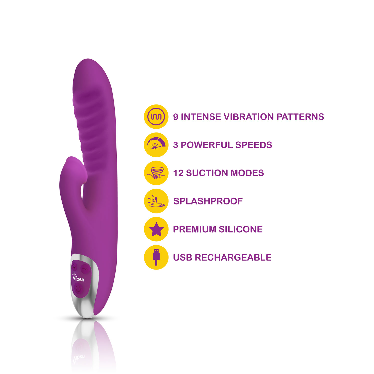Frenzy Clitoral Suction Rabbit - Berry - Image 3