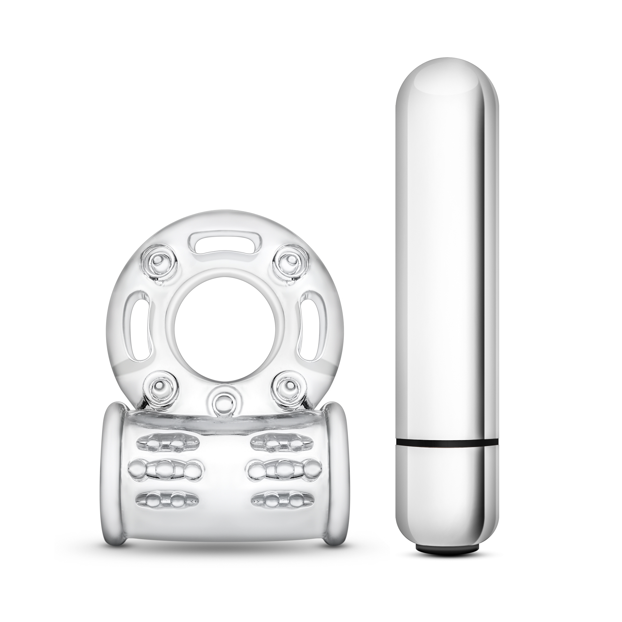 Stay Hard 10 Function Vibrating Bull Ring - Clear - Image 3
