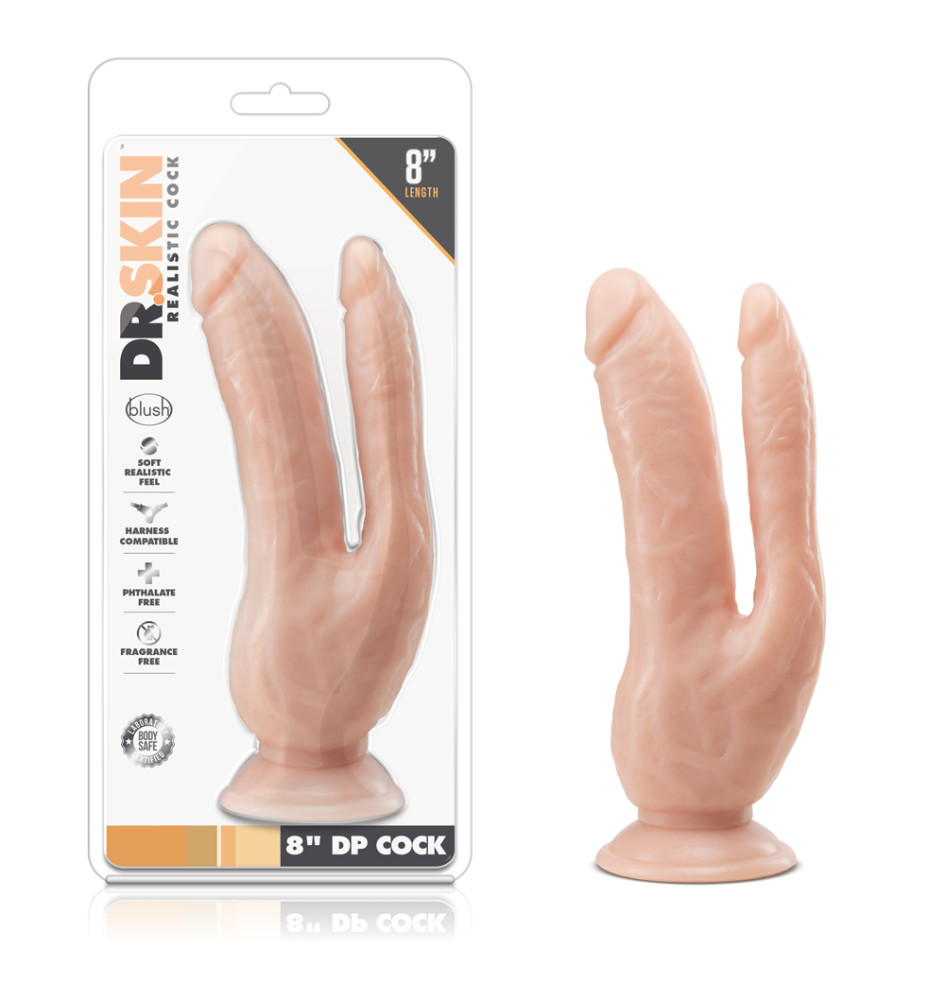 Dr. Skin - 8 Inch Dp Cock - Vanilla - Image 3