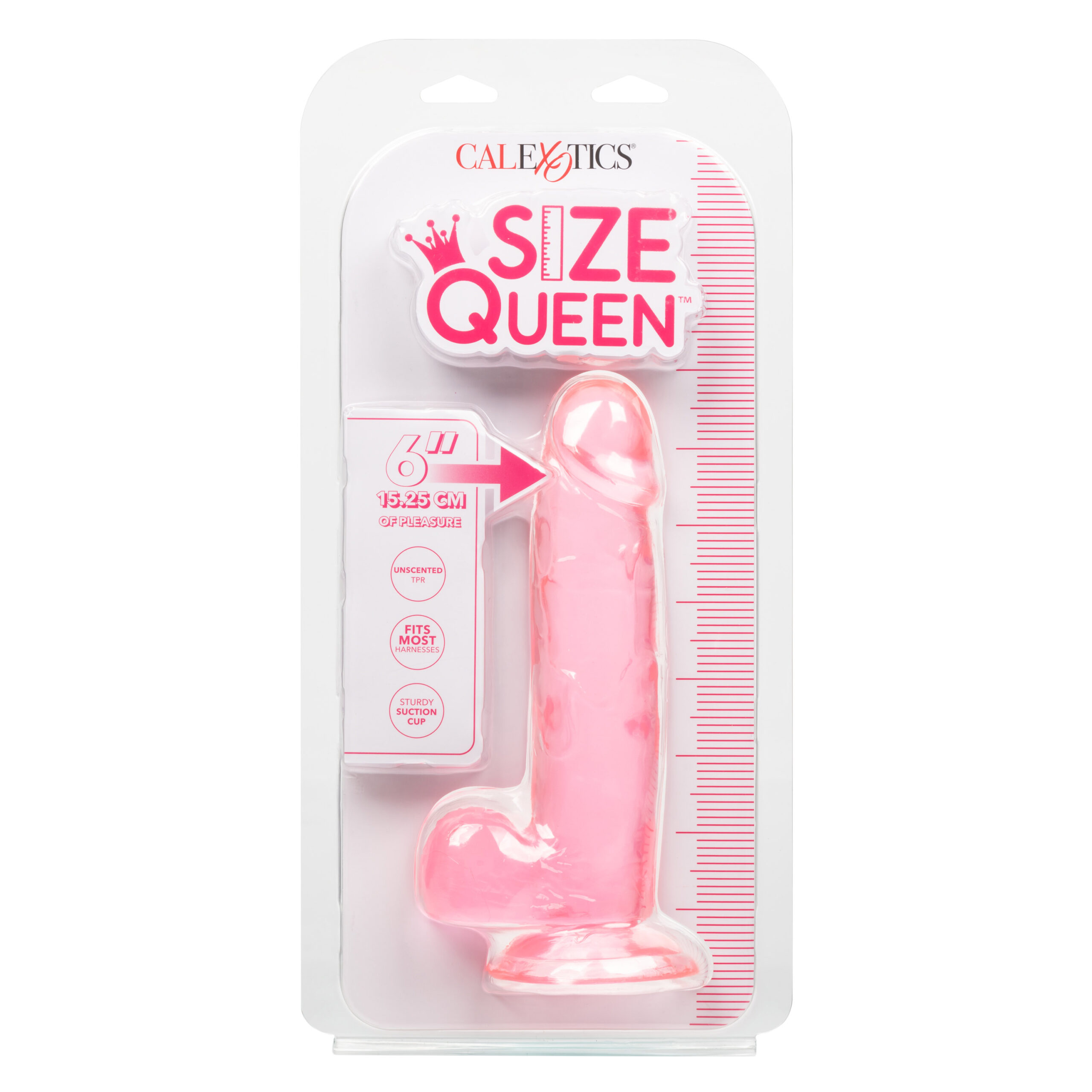 Size Queen 6 inch/15.25 Cm - Pink - Image 4