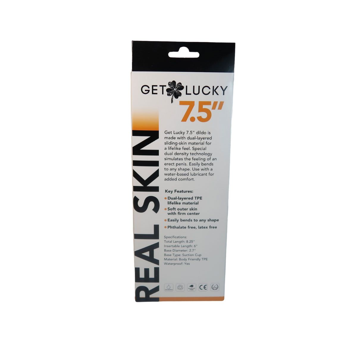 Get Lucky 7.5 Inch Real Skin Dildo - Dark Brown - Image 3
