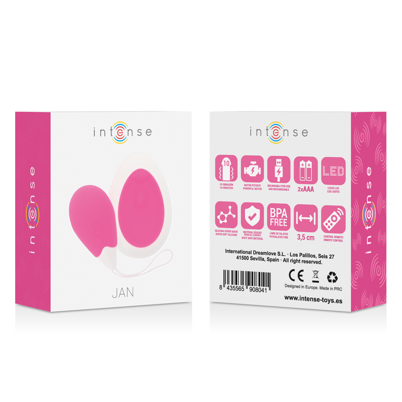 INTENSE - JAN EGG VIBRATOR REMOTE CONTROL PINK - Image 8