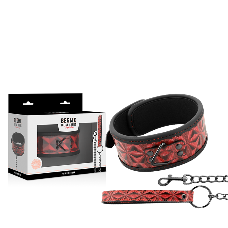 BEGME - RED EDITION PREMIUM VEGAN LEATHER COLLAR WITH NEOPRENE LINING - Image 2