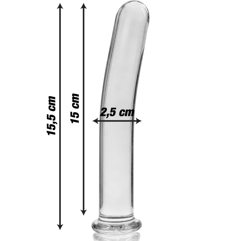 NEBULA SERIES BY IBIZA - MODEL 9 DILDO BOROSILICATE GLASS CLEAR 15.5 CM -O- 2.5 CM - Image 3