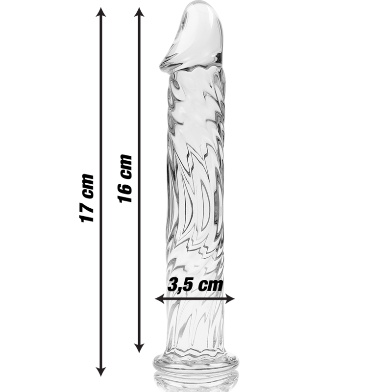 NEBULA SERIES BY IBIZA - MODEL 12 DILDO BOROSILICATE GLASS CLEAR 17 CM -O- 3.5 CM - Image 3