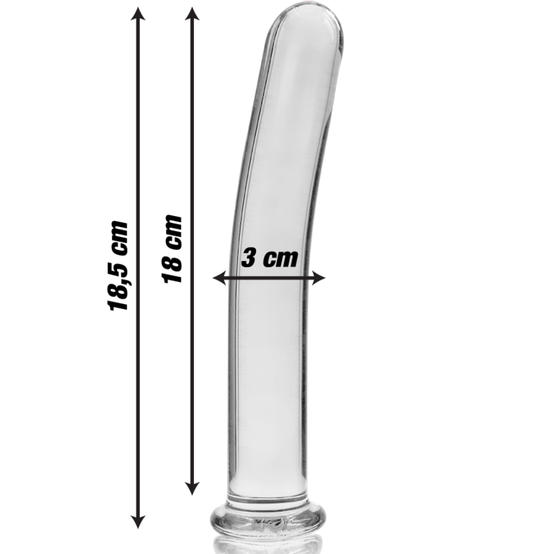 NEBULA SERIES BY IBIZA - MODEL 17 DILDO BOROSILICATE GLASS CLEAR 18.5 CM -O- 3 CM - Image 3