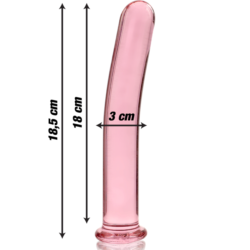 NEBULA SERIES BY IBIZA - MODEL 17 DILDO BOROSILICATE GLASS PINK 18.5 CM -O- 3 CM - Image 3
