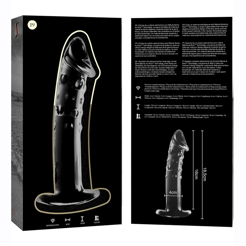 NEBULA SERIES BY IBIZA - MODEL 19 DILDO BOROSILICATE GLASS CLEAR 18.5 CM -O- 4 CM - Image 6