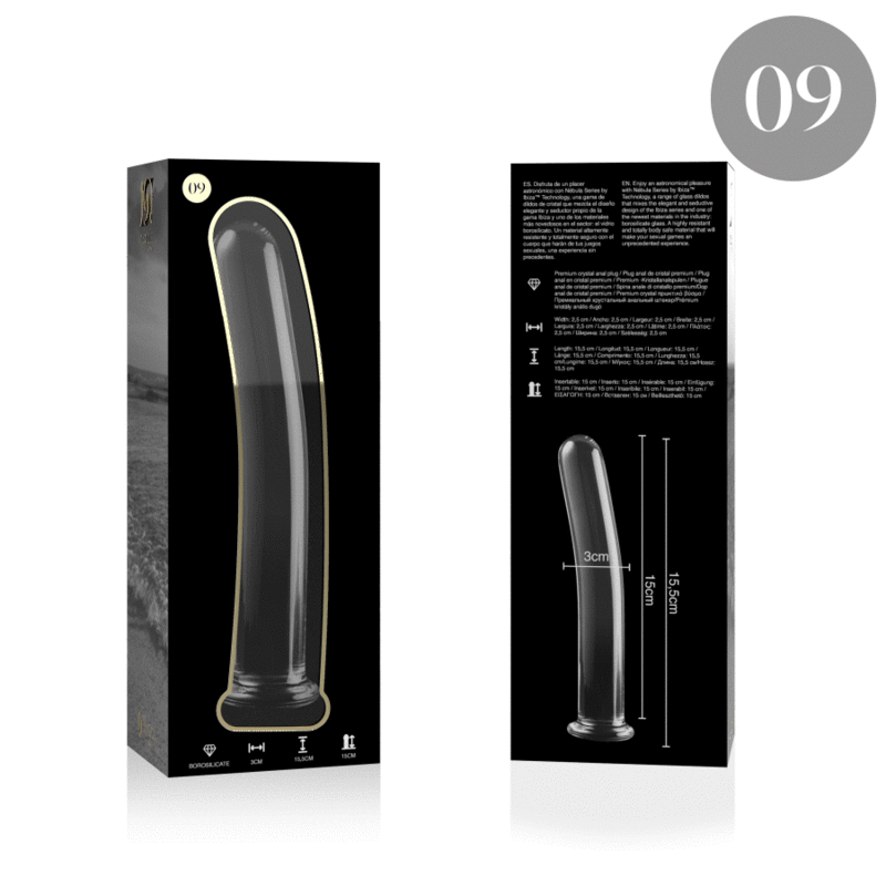 NEBULA SERIES BY IBIZA - MODEL 9 DILDO BOROSILICATE GLASS CLEAR 15.5 CM -O- 2.5 CM - Image 4