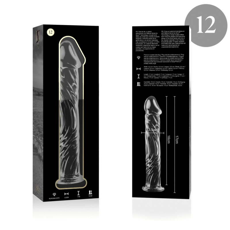 NEBULA SERIES BY IBIZA - MODEL 12 DILDO BOROSILICATE GLASS CLEAR 17 CM -O- 3.5 CM - Image 4