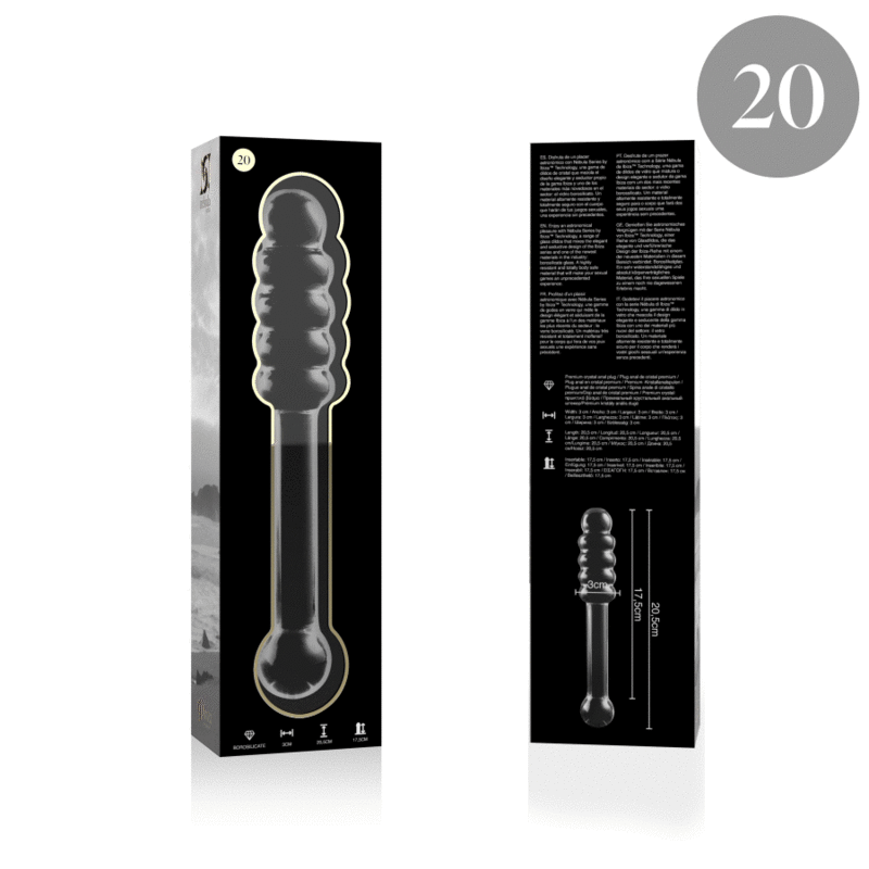 NEBULA SERIES BY IBIZA - MODEL 20 DILDO BOROSILICATE GLASS CLEAR 20.5 CM -O- 3 CM - Image 4