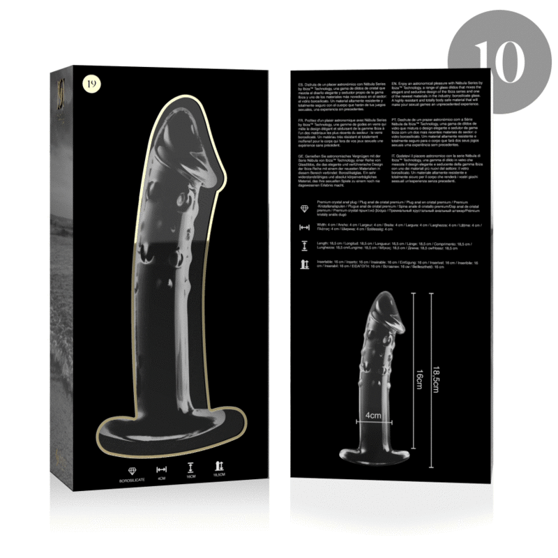 NEBULA SERIES BY IBIZA - MODEL 19 DILDO BOROSILICATE GLASS CLEAR 18.5 CM -O- 4 CM - Image 4