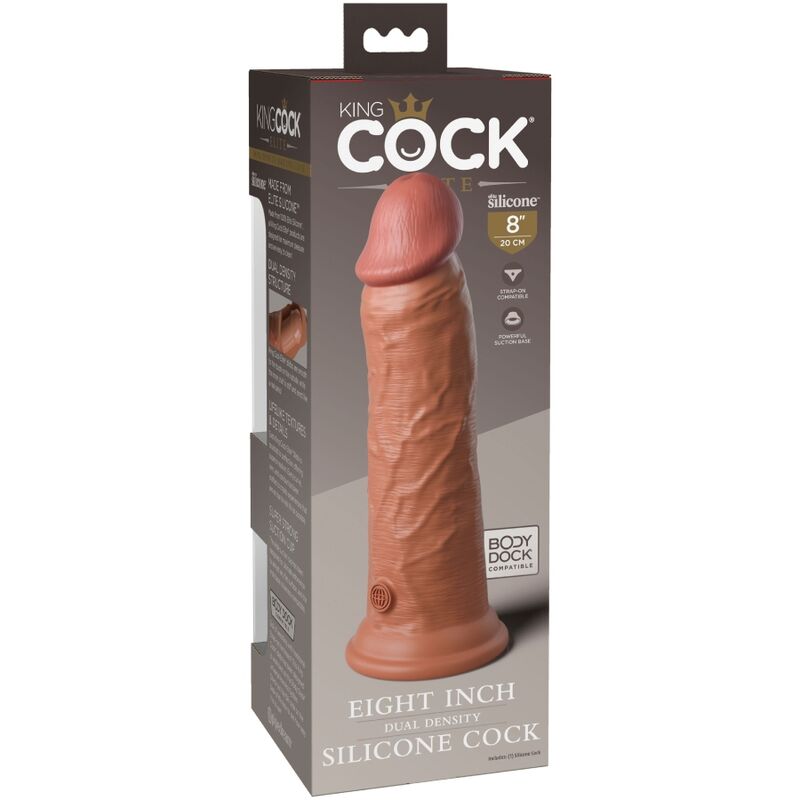 KING COCK - ELITE REALISTIC SILICONE DILDO 20.3 CM CARAMEL - Image 6