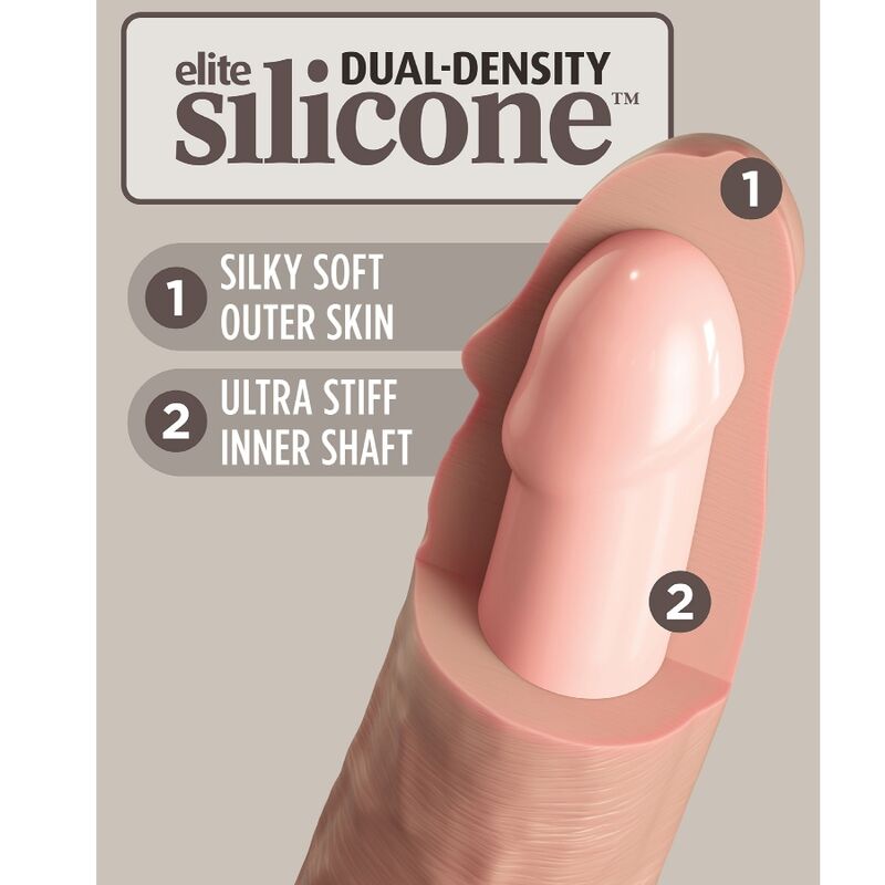 KING COCK - ELITE REALISTIC DILDO VIBRATOR & SILICONE REMOTE CONTROL 17.8 CM - Image 4