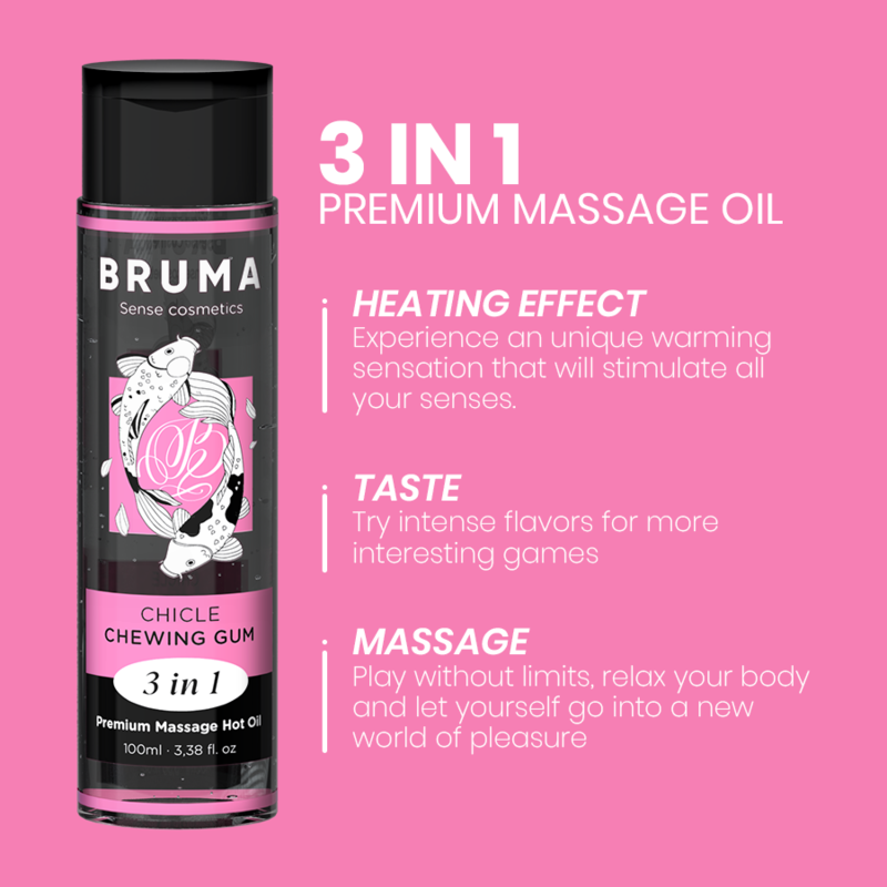 BRUMA - PREMIUM MASSAGE HOT OIL CHEWING GUM 3 IN 1 - 100 ML - Image 4