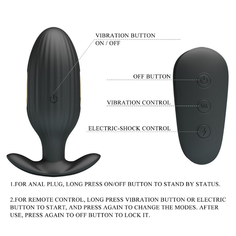 PRETTY LOVE - KELLY PLUG ANAL RECHARGEABLE VIBRATOR BLACK - Image 9