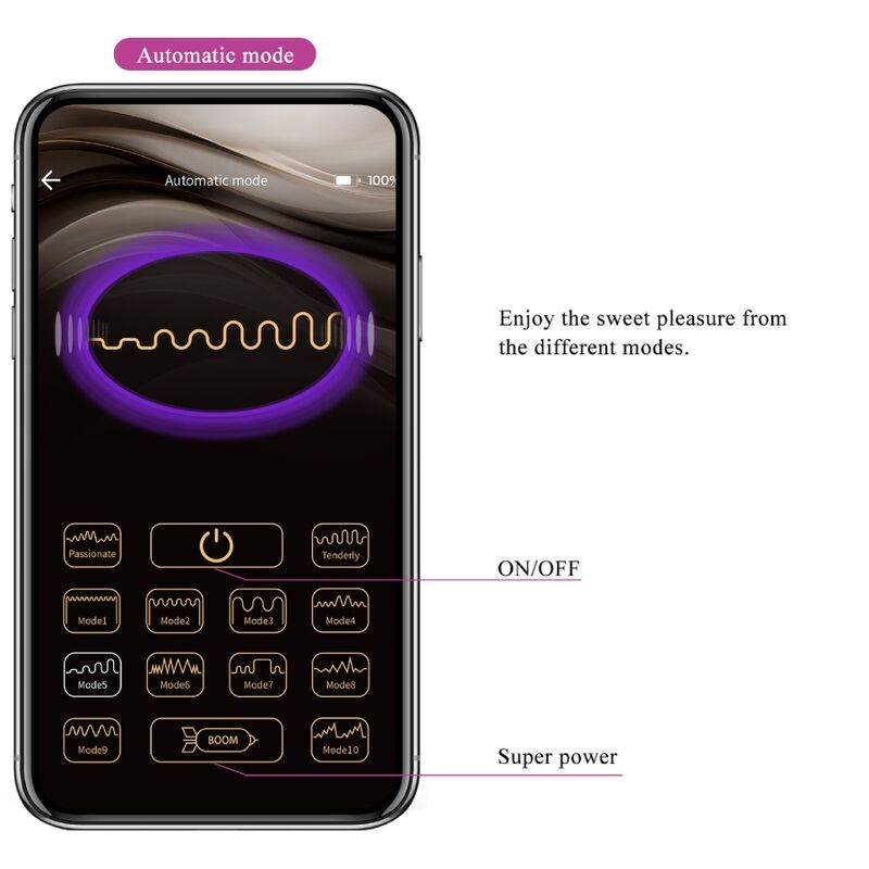 PRETTY LOVE - NYMPH VIBRATING EGG APP CONTROLLED PURPLE - Image 14