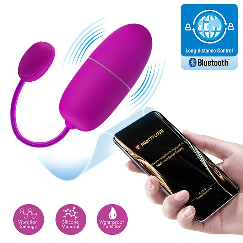 PRETTY LOVE - NYMPH VIBRATING EGG APP CONTROLLED PURPLE - Image 8