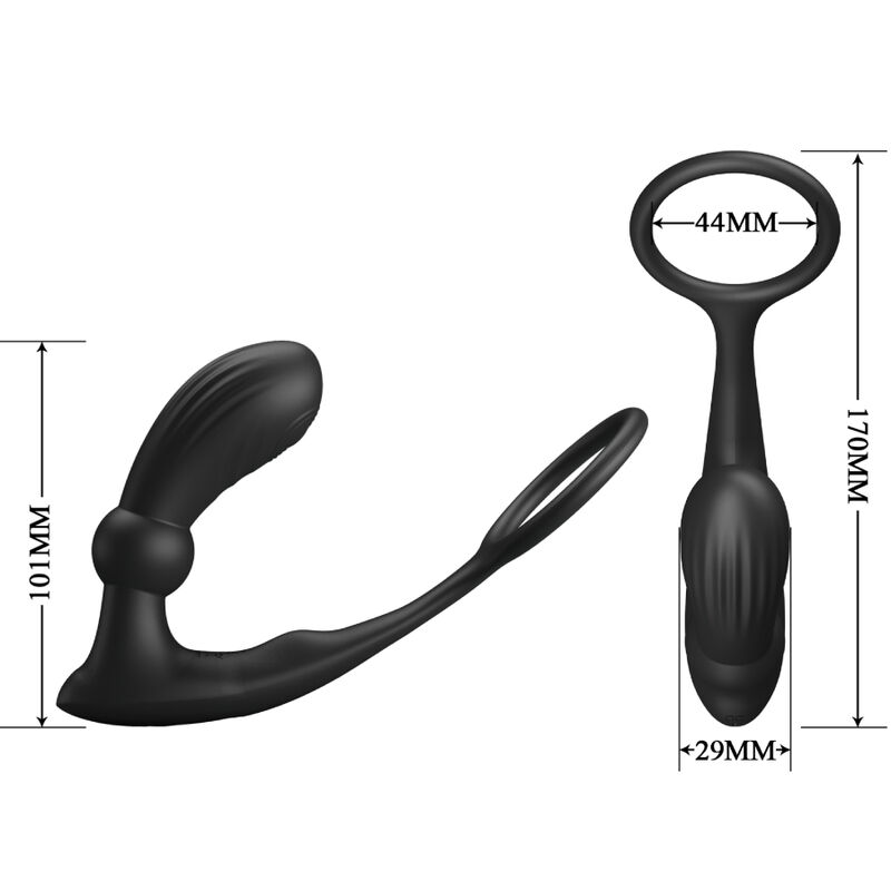 PRETTY LOVE - WARREN BLACK ANAL RING & VIBRATOR - Image 4