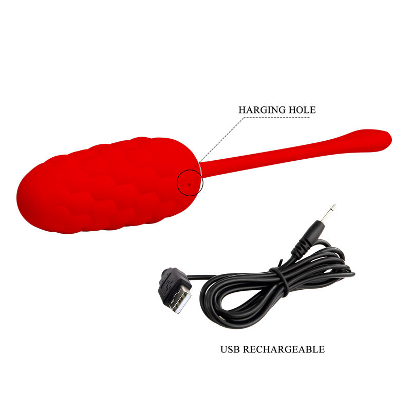 PRETTY LOVE - VIBRATING EGG WITH RED RECHARGEABLE MARINE TEXTURE - Image 8