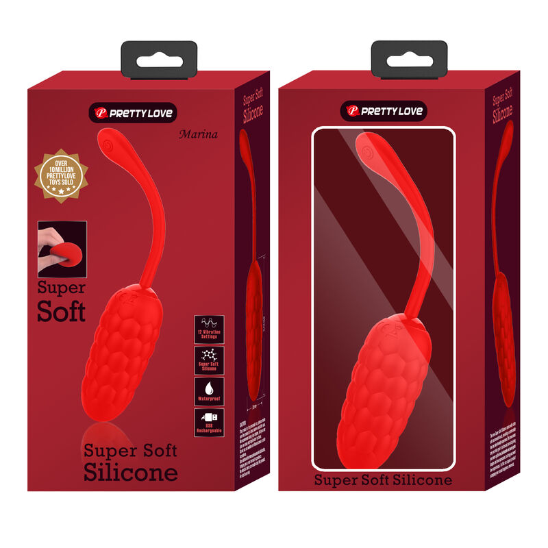 PRETTY LOVE - VIBRATING EGG WITH RED RECHARGEABLE MARINE TEXTURE - Image 9