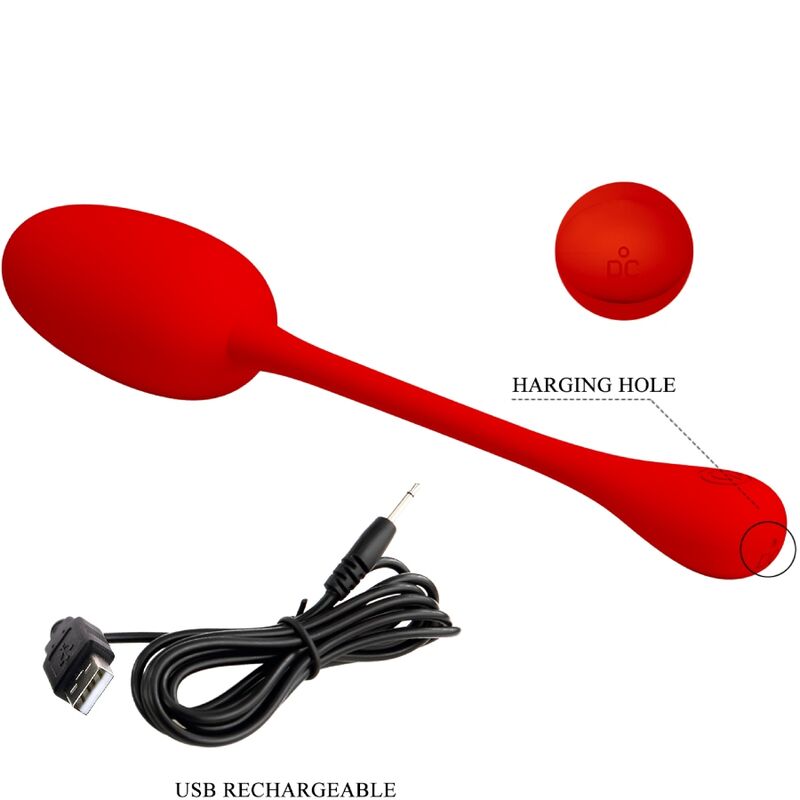 PRETTY LOVE - KNUCKER RED RECHARGEABLE VIBRATING EGG - Image 8
