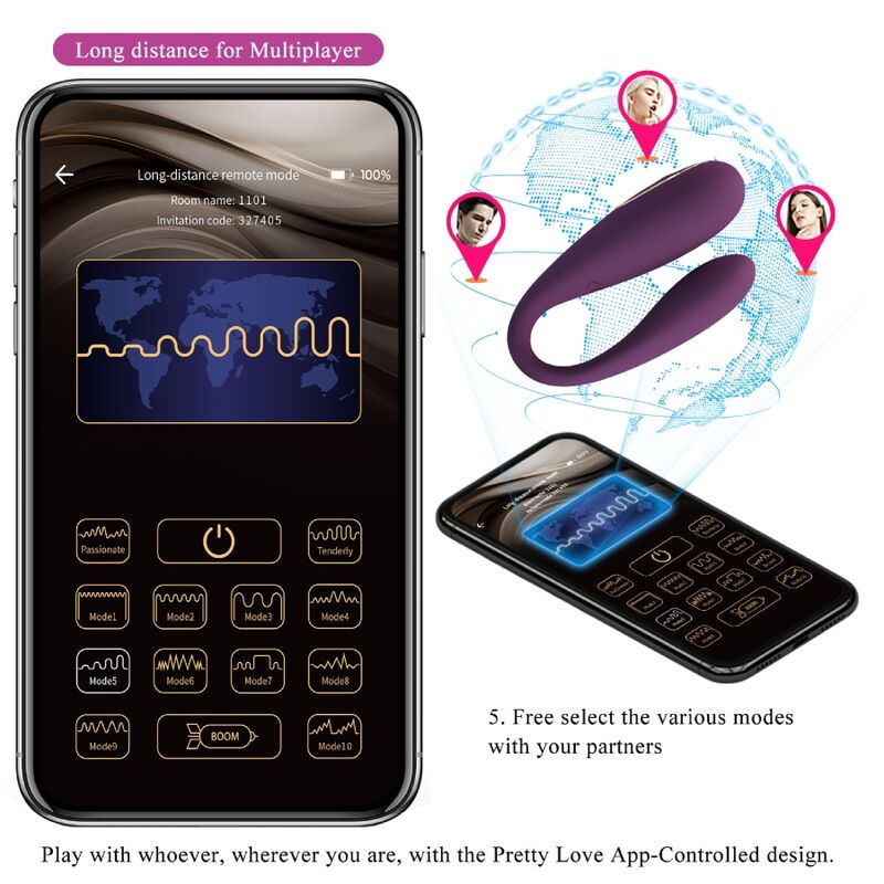 PRETTY LOVE - AUGUST REMOTE GLOBAL DOUBLE PLEASURE VIBRATOR - Image 15