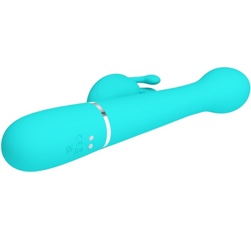 PRETTY LOVE - DEJON RABBIT VIBRATOR 3 IN 1 MULTIFUNCTION AQUA GREEN - Image 4
