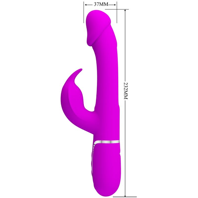 PRETTY LOVE - KAMPAS RABBIT 3 IN 1 MULTIFUNCTION VIBRATOR WITH TONGUE FUCHSIA - Image 7
