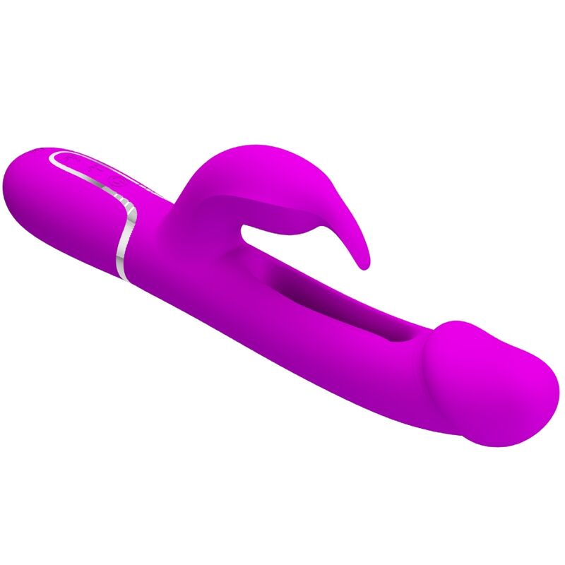 PRETTY LOVE - KAMPAS RABBIT 3 IN 1 MULTIFUNCTION VIBRATOR WITH TONGUE FUCHSIA - Image 6