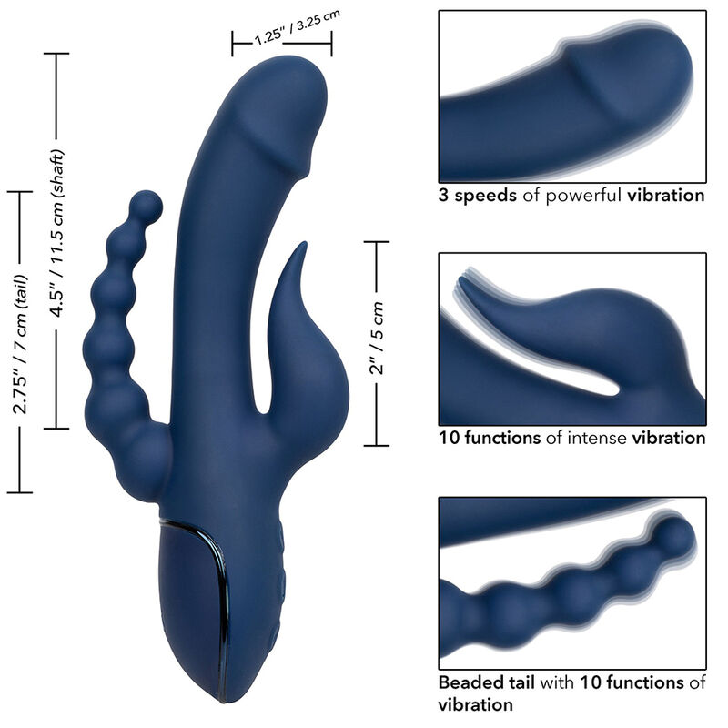 CALEXOTICS - VIBRATOR TRIPLE ORGASM BLUE - Image 9