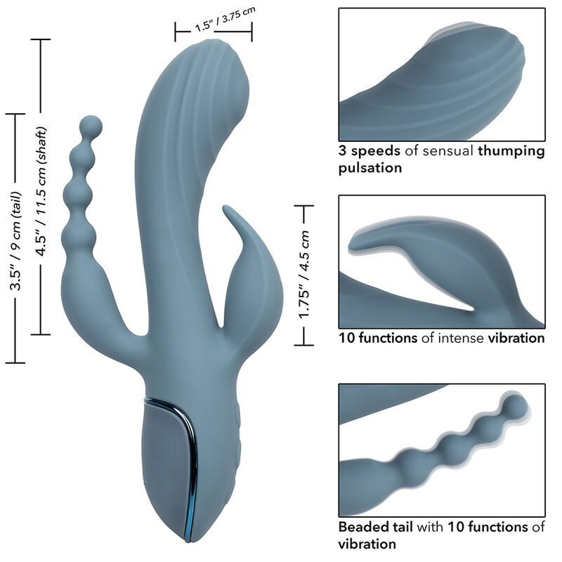 CALEXOTICS - VIBRATOR TRIPLE ECSTASY GREY - Image 9