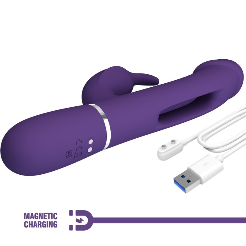 PRETTY LOVE - KAMPAS RABBIT 3 IN 1 MULTIFUNCTION VIBRATOR WITH TONGUE VIOLET - Image 8