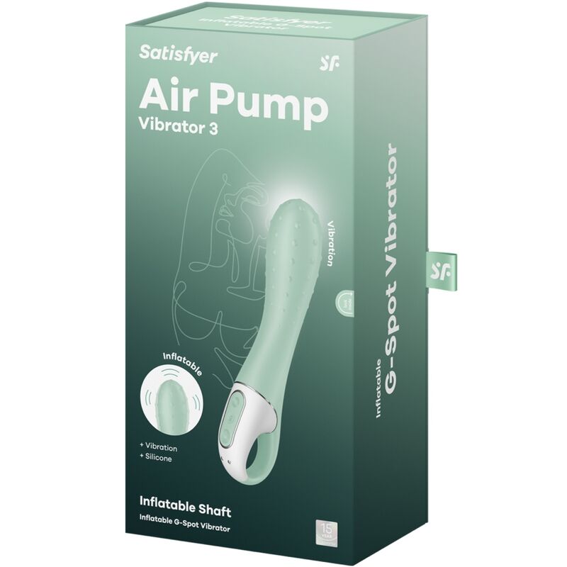 SATISFYER - AIR PUMP VIBRATOR 3 INFLATABLE G POINT MINT - Image 6