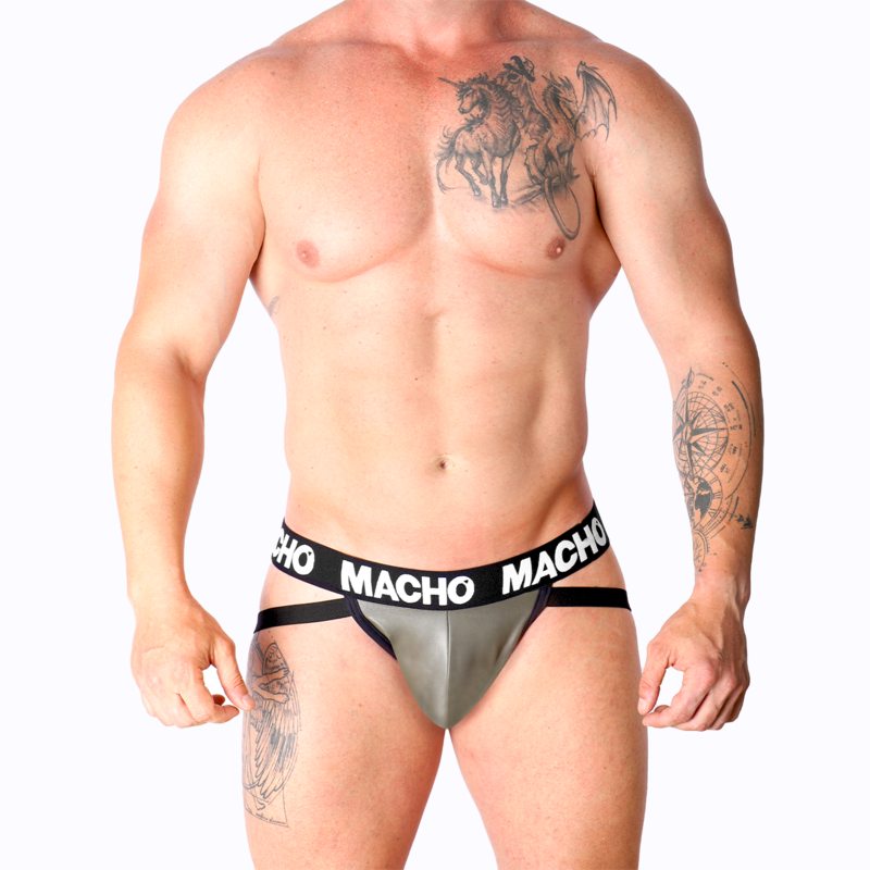MACHO - MX27GR JOCK LEATHER GRAY BEIGE M - Image 5