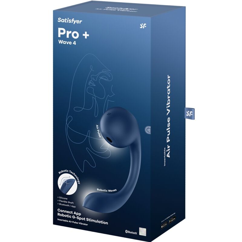 SATISFYER - PRO+ WAVE 4 G-SPOT & AIR PULSE STIMULATOR FREE APP DARK BLUE - Image 6