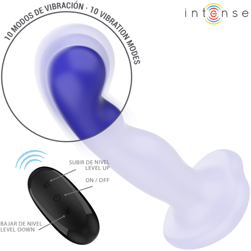 INTENSE - SHORTY VIBRATOR WITH SUCTION CUP BLUE REMOTE CONTROL - Image 3