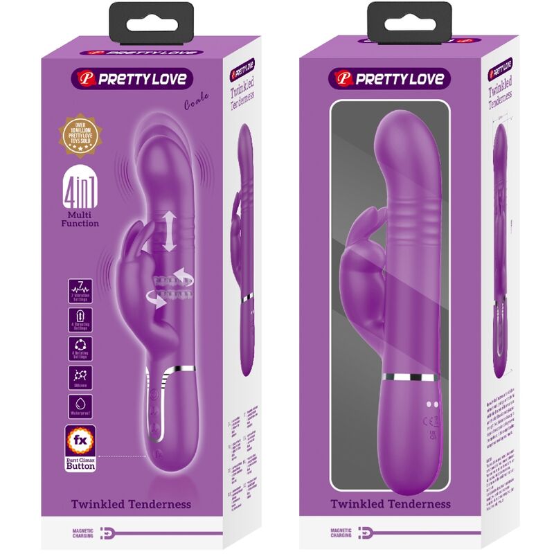 PRETTY LOVE - COALE 4 IN 1 MULTIFUNCTION RABBIT VIBRATOR PURPLE - Image 8