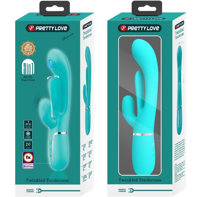PRETTY LOVE - SHANIA TRIPLE RABBIT MULTIFUNCTION VIBRATOR 3 IN 1 BLUE - Image 10