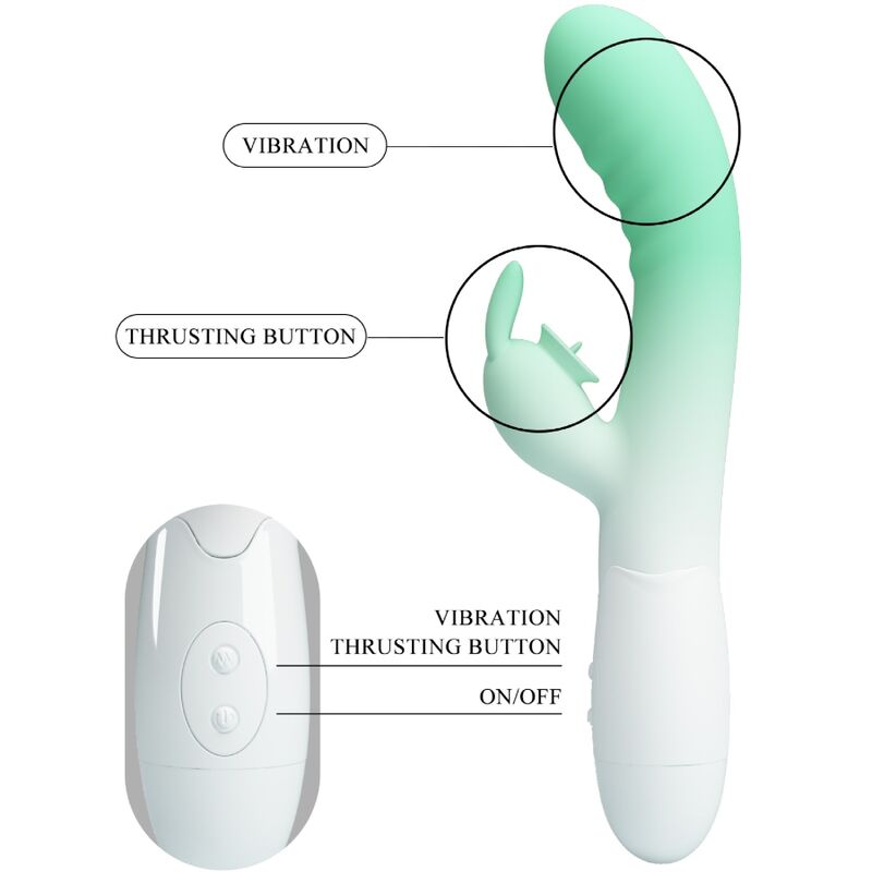 PRETTY LOVE - CERBERUS RABBIT VIBRATOR 3O VIBRATIONS GREEN - Image 7