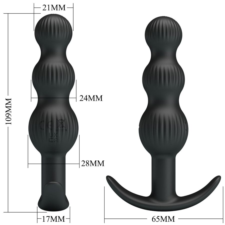 PRETTY LOVE - SIDNEY ANAL VIBRATOR 10 VIBRATIONS BLACK - Image 7