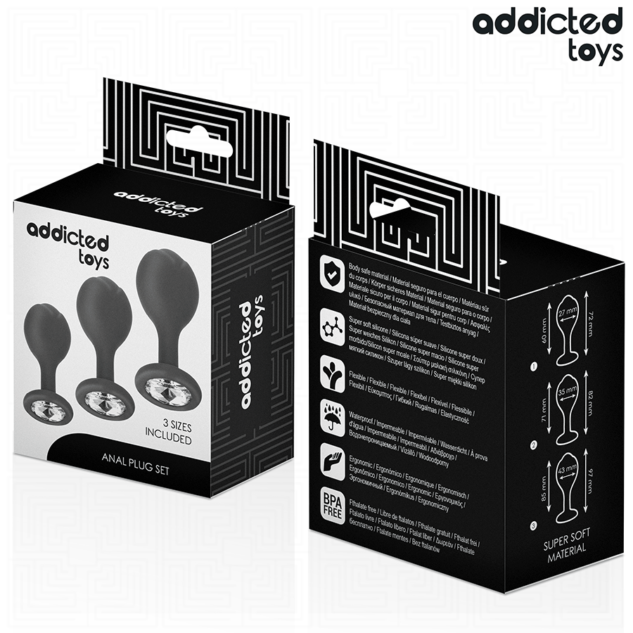 ADDICTED TOYS - SET OF 3 ANAL PLUG SILICONE WITH JEWEL - Image 7