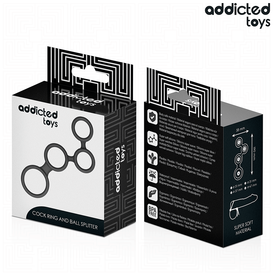 ADDICTED TOYS - PENIS RING WITH DIVIDERS FOR TESTICLES - Image 7