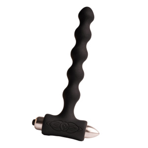 ROCKS- OFF - PETITE SENSATIONS PEARLS ANAL PLUG VIBRATOR BLACK