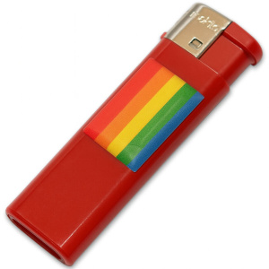 PRIDE - LIGHTER RED WITH LGBT FLAG