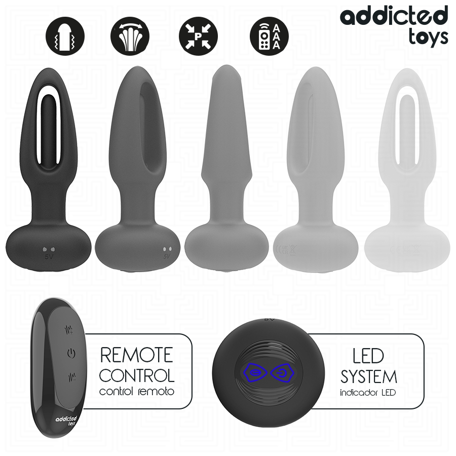 ADDICTED TOYS - ANAL PLUG WITH VIBRATING TONGUE AND REMOTE CONTROL - Image 5