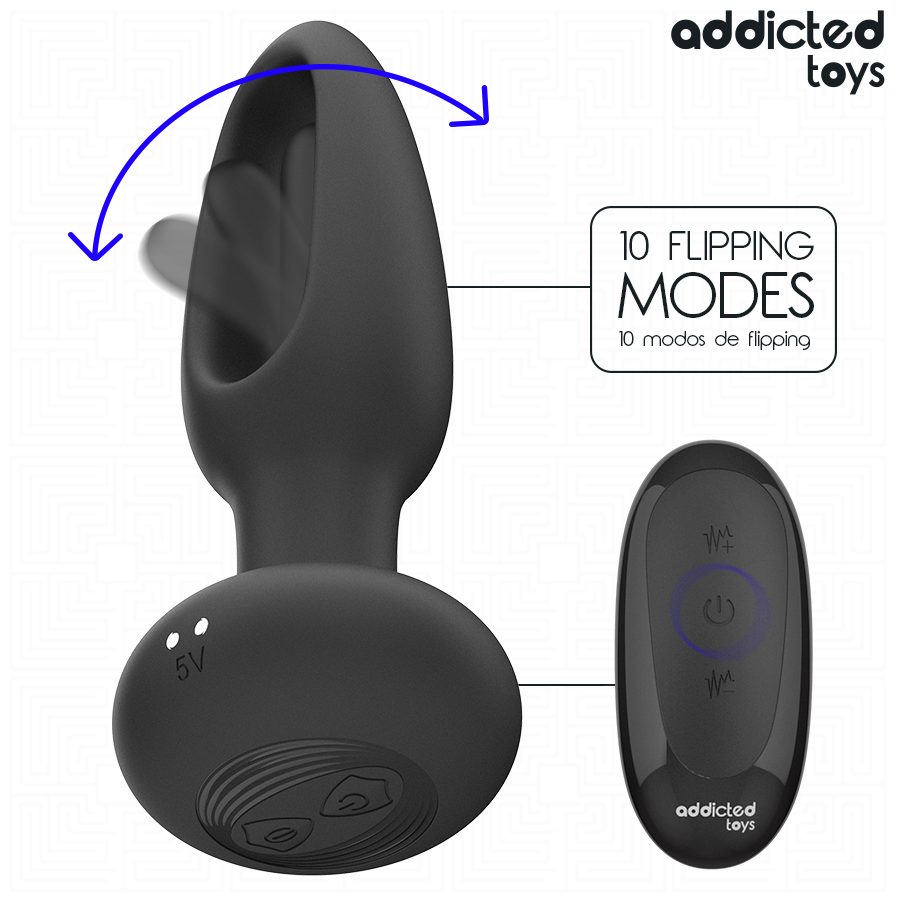 ADDICTED TOYS - ANAL PLUG WITH VIBRATING TONGUE AND REMOTE CONTROL - Image 4