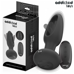 ADDICTED TOYS - ANAL PLUG WITH VIBRATING TONGUE AND REMOTE CONTROL